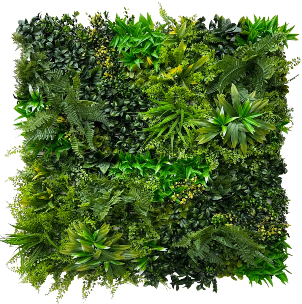 Luxury Spring Bloom Deluxe Artificial Green Plant Wall Panel 1M x 1M - Treesy Green