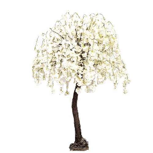 Deluxe Ivory Artificial Trailing Blossom Tree - Treesy Green