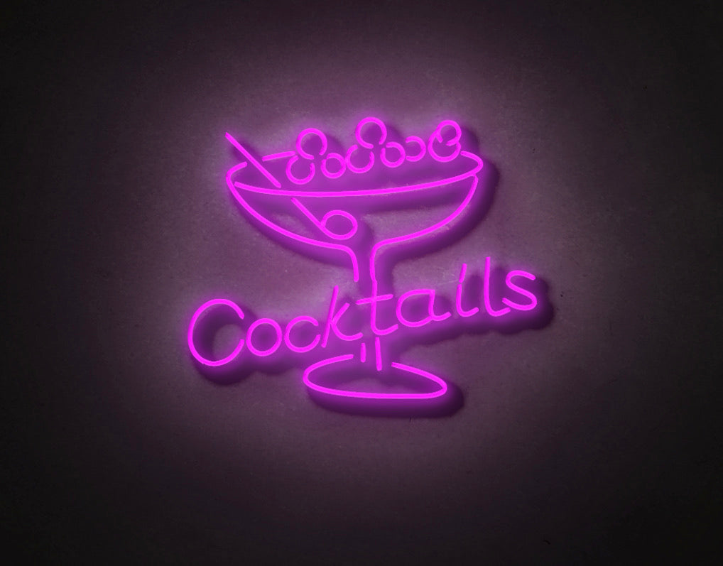 Cocktails LED Neon Sign 75CM - Treesy Green
