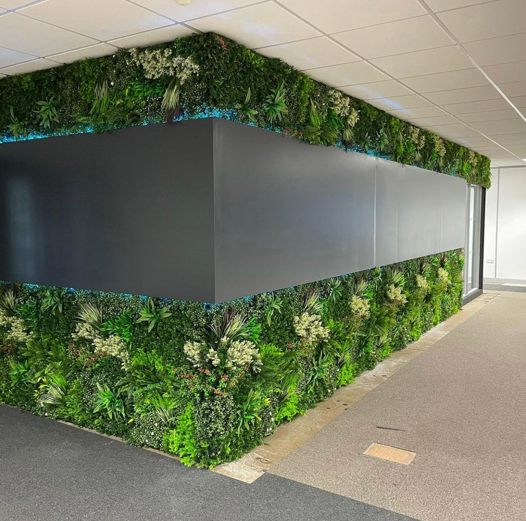 Vibrant Meadow Artificial Green Plant Wall Panel 1M x 1M - Treesy Green