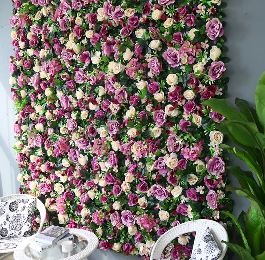 Luxury 3D Artificial Faux Flower Wall Floral Garden - Treesy Green