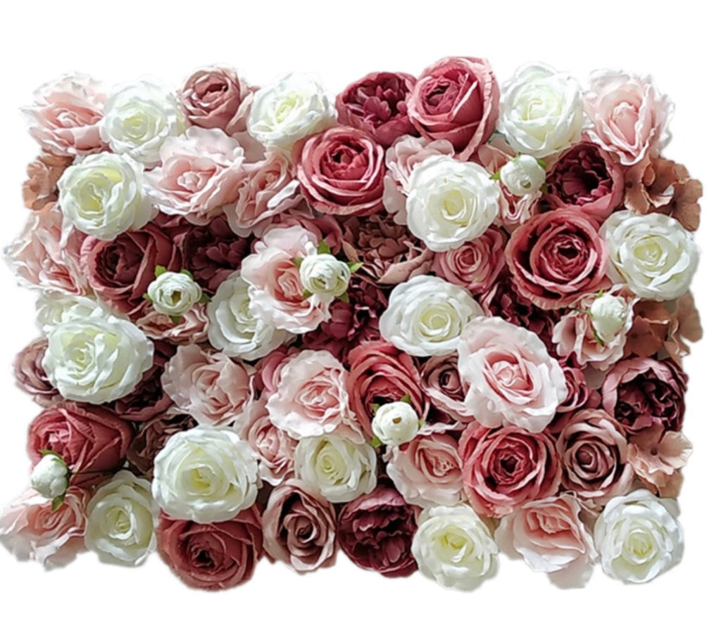 Luxury 3D Artificial Faux Flower Wall Pastel Garden - Treesy Green