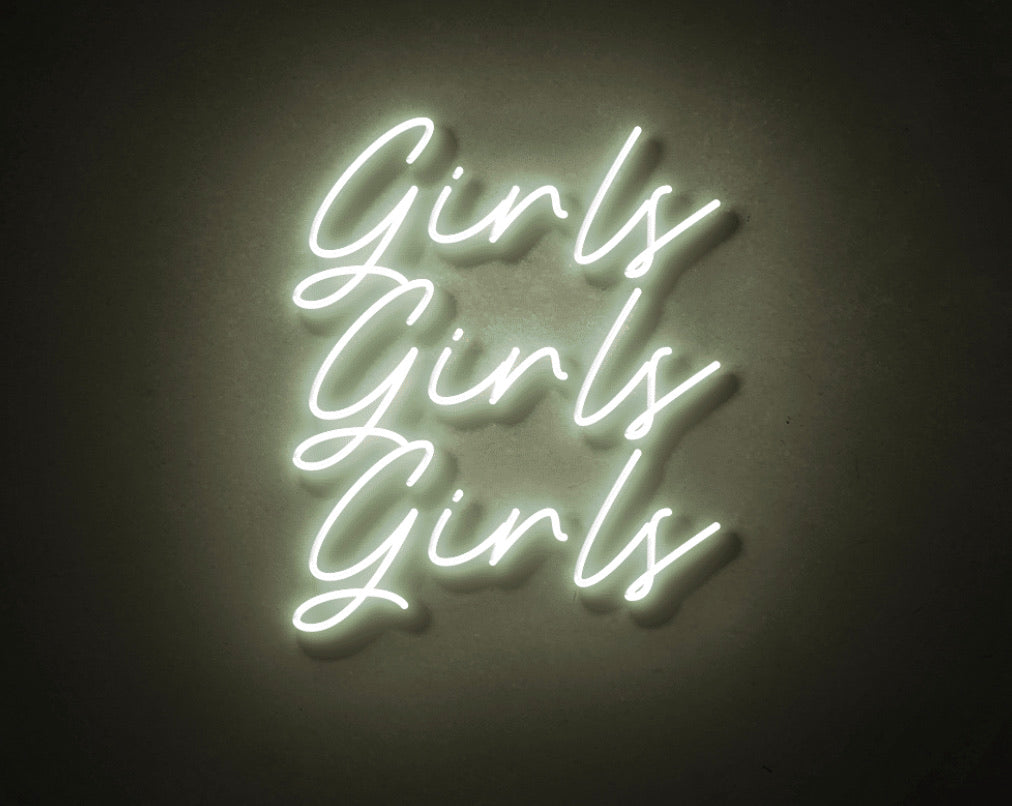 Girls Girls Girls LED Neon Sign 75CM - Treesy Green