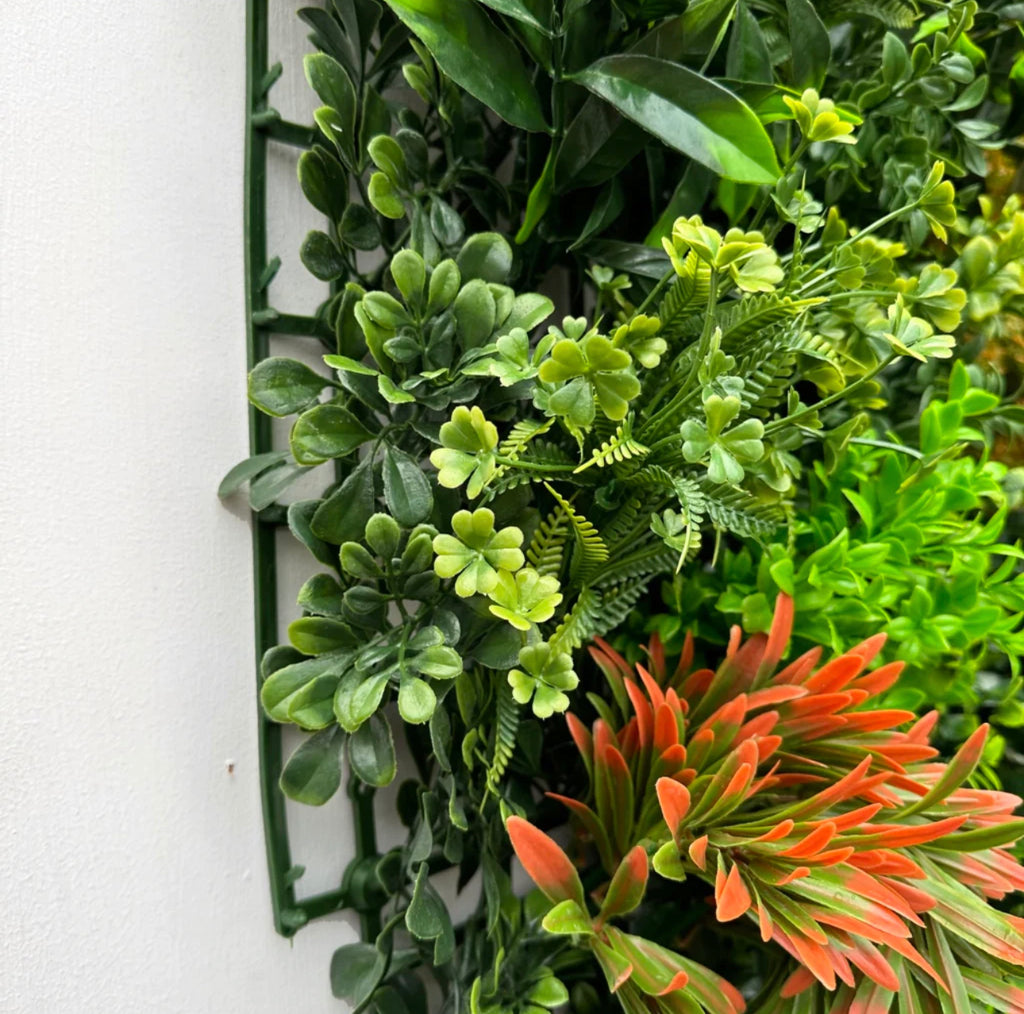 Luxury Artificial Vibrant Rainforest Green Plant Wall Panel 1M x 1M - Treesy Green