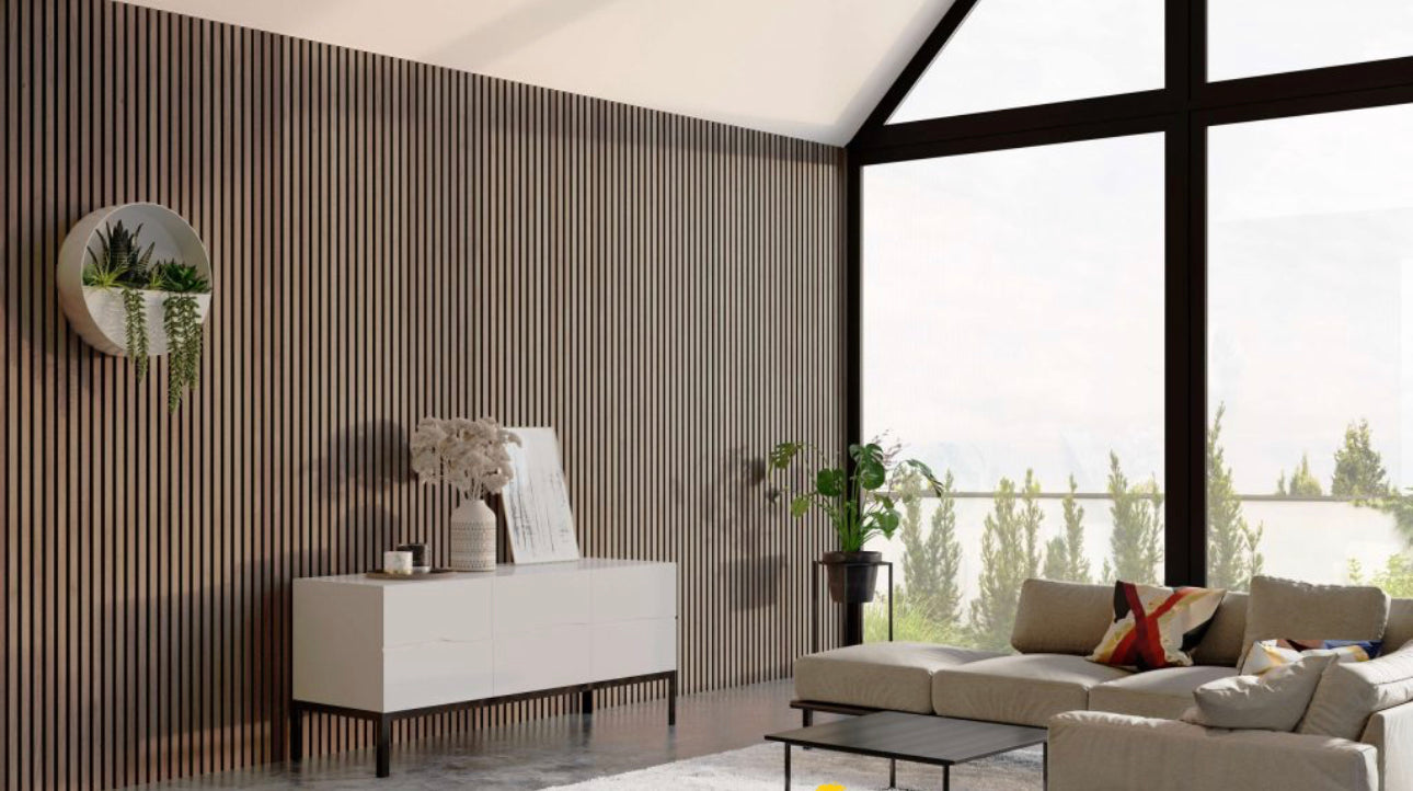 Acoustic Slat Wall Panel Walnut