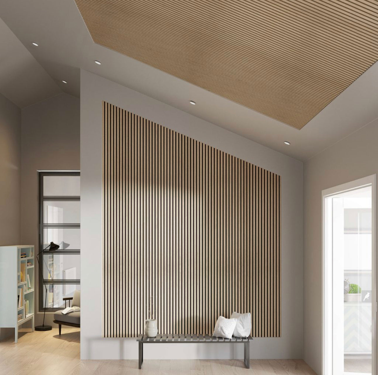 Natural Oak Acoustic Slat Wall Panel | Treesy Green