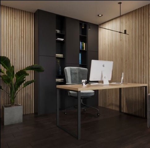 Slat Wall Acoustic Panel Natural Oak 240cm x 60cm - Treesy Green