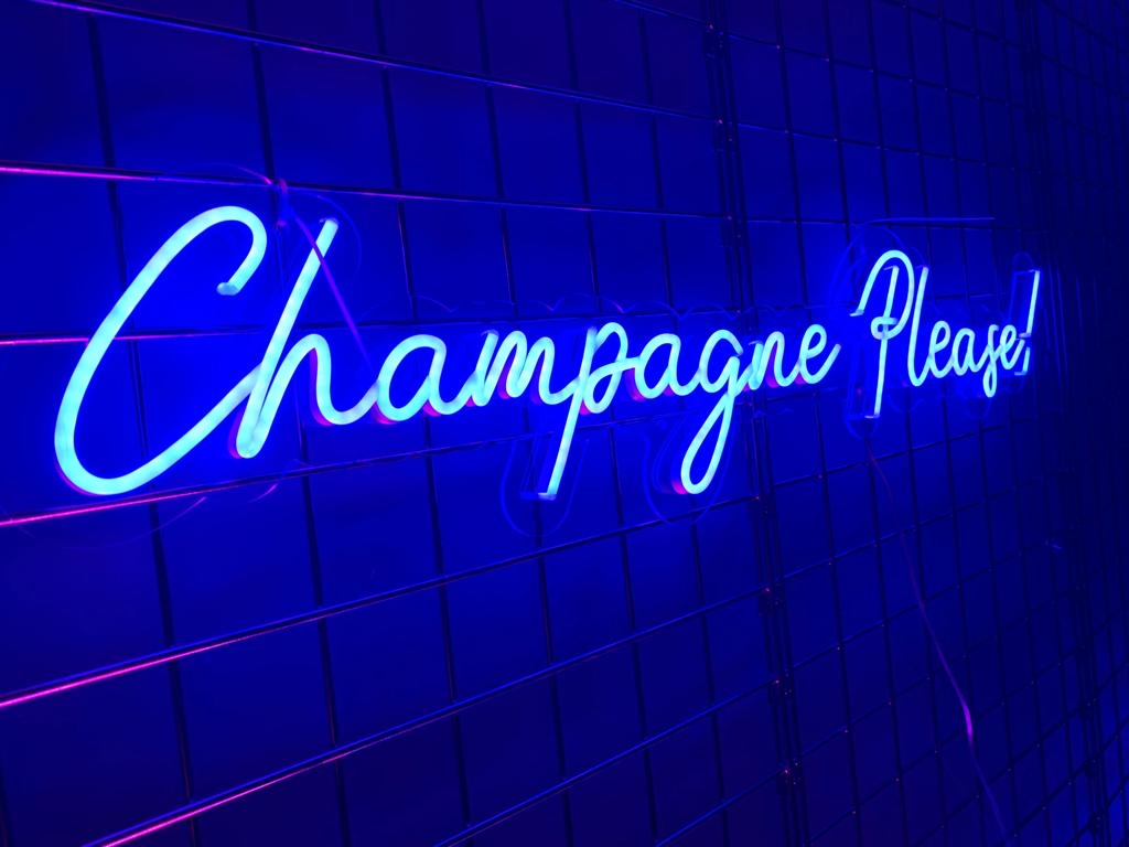Champagne Please LED Neon Sign - Treesy Green