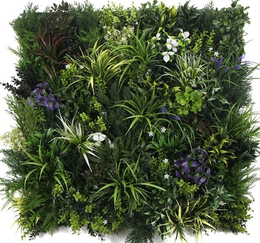Luxury Woodland Bloom Artificial Green Plant Wall Panel 1M x 1M - Treesy Green