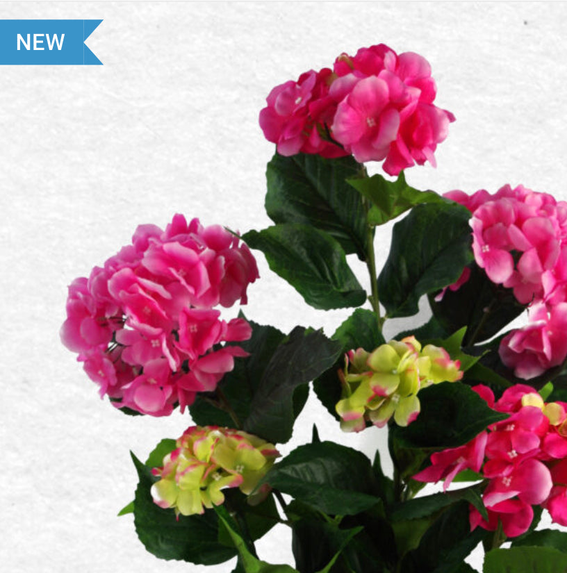 Artificial Hydrangea Flowering Plant Pink - Treesy Green