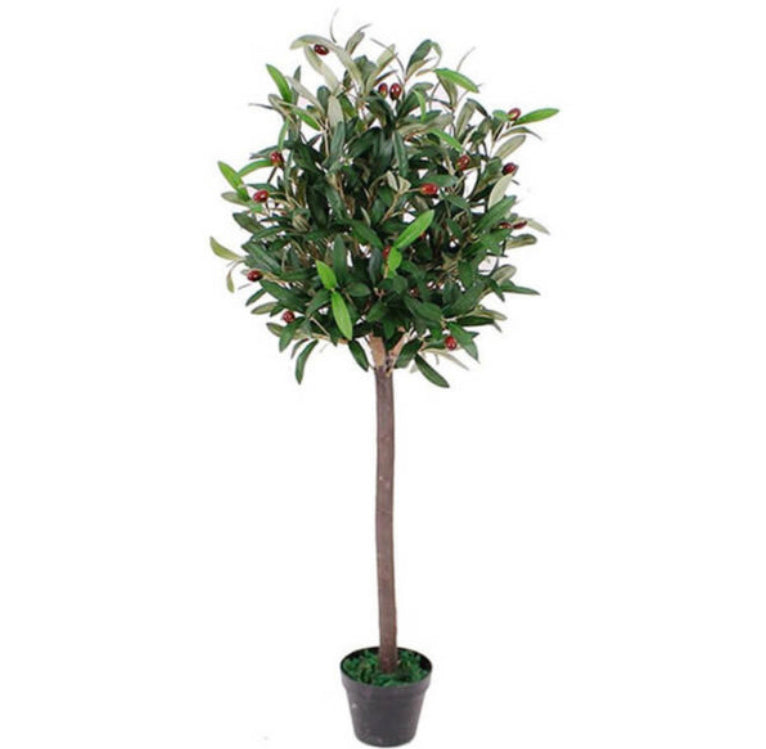 90cm Artificial Olive Bay Style Topiary Fruit Tree - Treesy Green