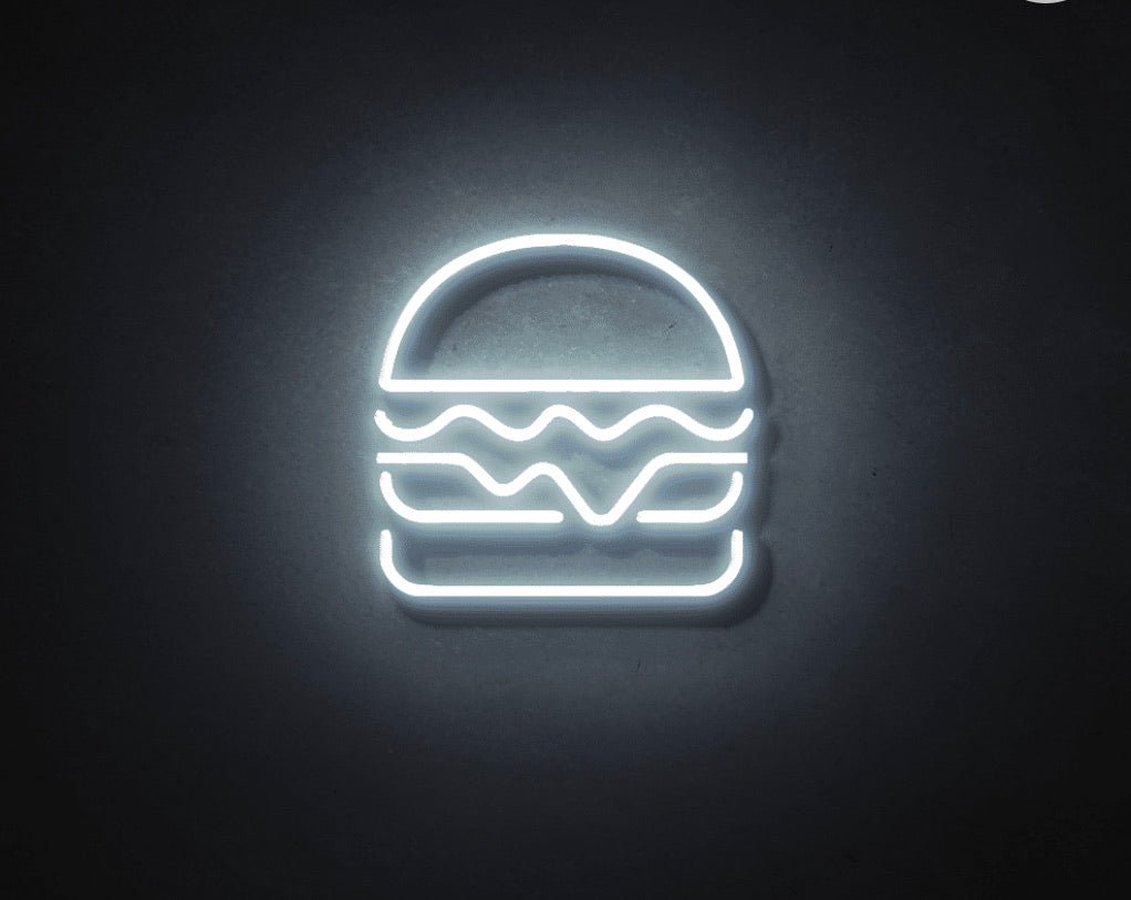 Burger LED Neon Sign 75CM - Treesy Green
