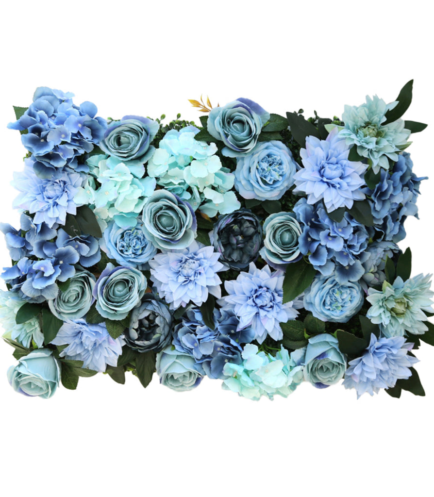 Luxury 3D Artificial Faux Flower Wall Blue Dream - Treesy Green