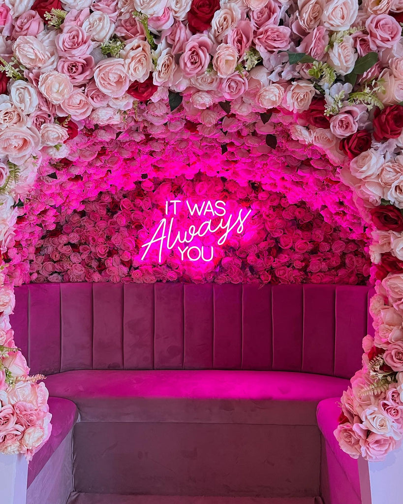 Luxury 3D Artificial Faux Flower Wall Pink Blush - Treesy Green