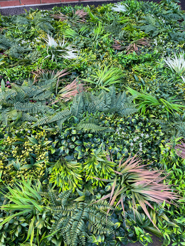 Luxury Autumn Bloom Artificial Green Plant Wall Panel 1M x 1M - Treesy Green