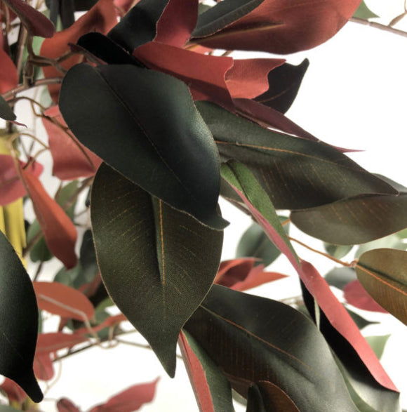 120cm (4ft) Artificial Dark Red Green Ficus Plant Tree - Treesy Green