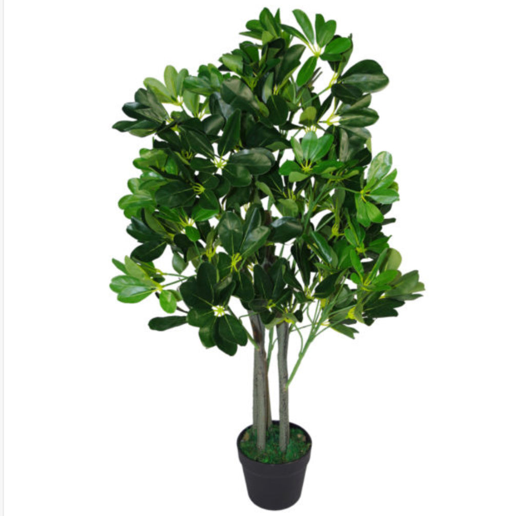 95cm Umbrella Tree Dark Green Artificial Ficus Plant - Treesy Green