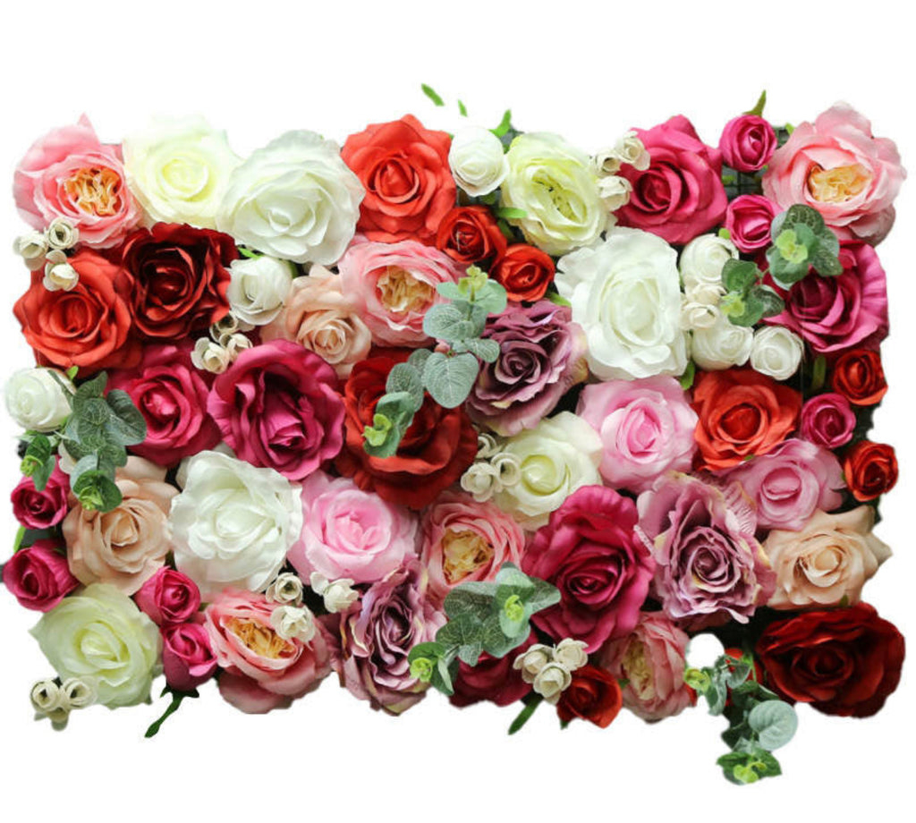 Luxury 3D Artificial Faux Flower Wall Indulgent Rose - Treesy Green