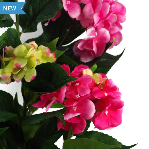 Artificial Hydrangea Flowering Plant Pink - Treesy Green