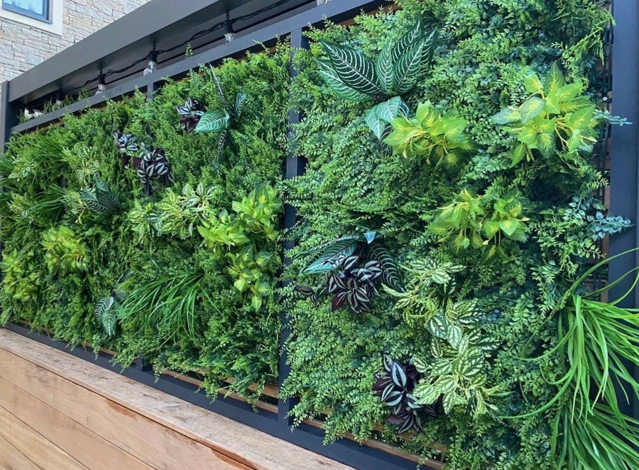 plastic plant wall Rain Forest Green Artificial Plant Wall (1x1m)