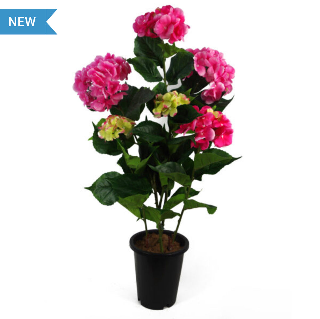 Artificial Hydrangea Flowering Plant Pink - Treesy Green