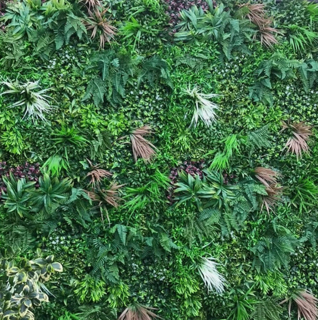 Luxury Autumn Bloom Artificial Green Plant Wall Panel 1M x 1M - Treesy Green