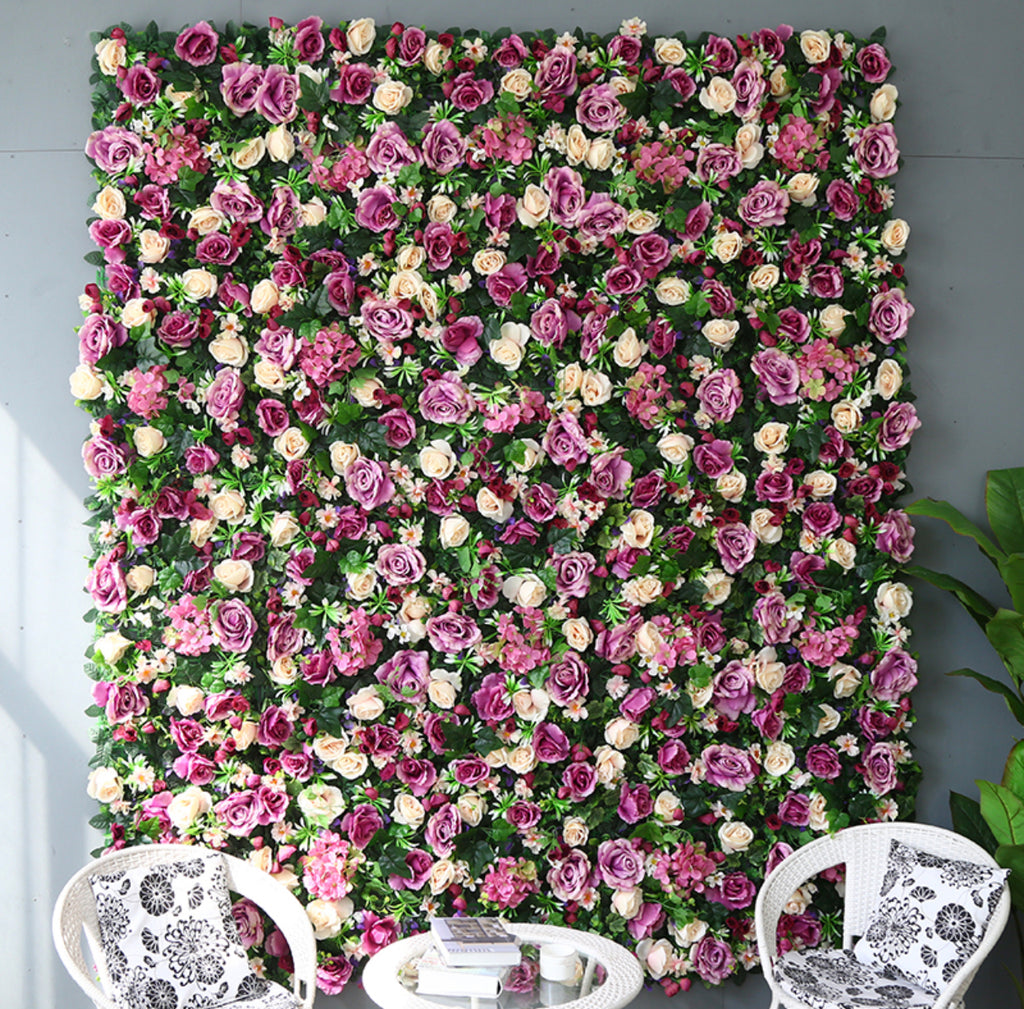 Luxury 3D Artificial Faux Flower Wall Floral Garden - Treesy Green