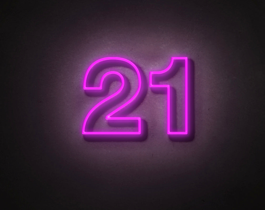 21 Sign Led 21 LED Neon Sign 75CM