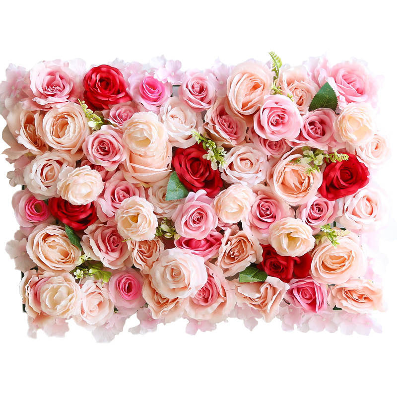 Luxury 3D Artificial Faux Flower Wall Pink Blush - Treesy Green