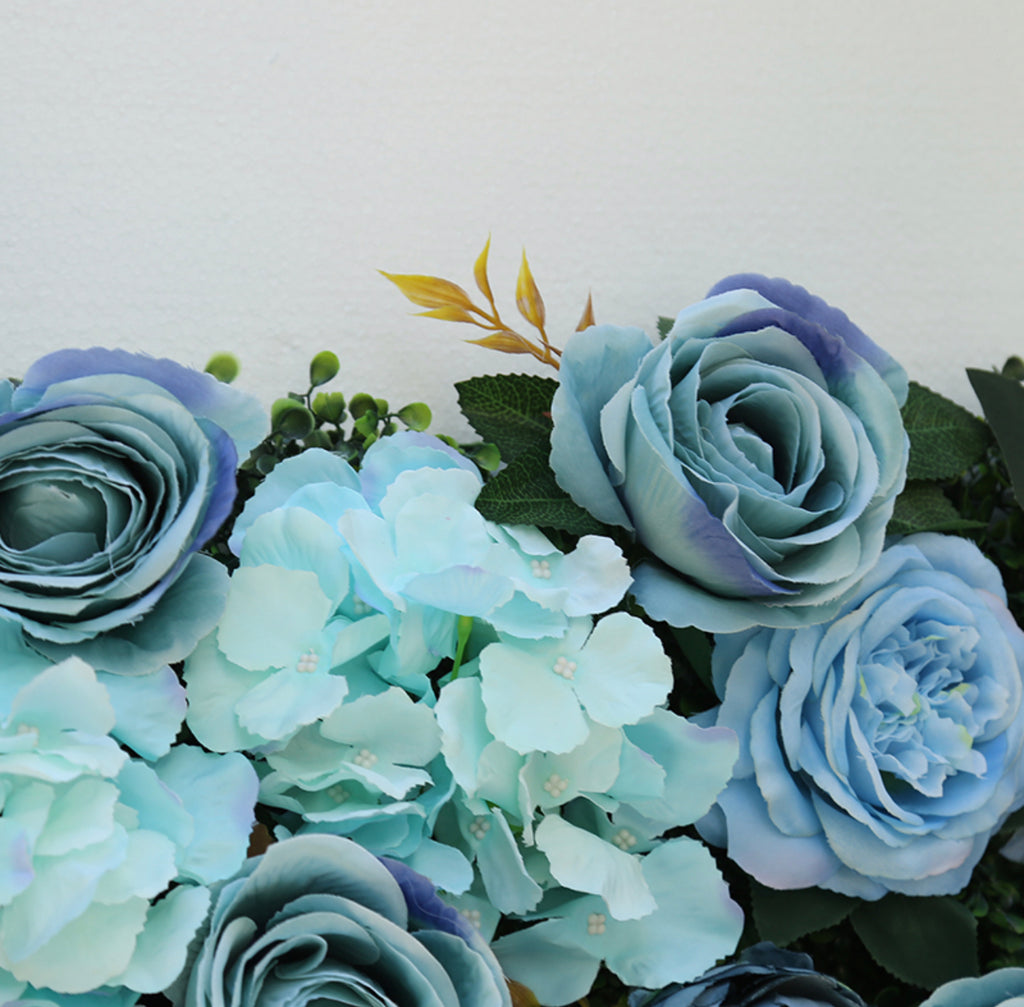Luxury 3D Artificial Faux Flower Wall Blue Dream - Treesy Green