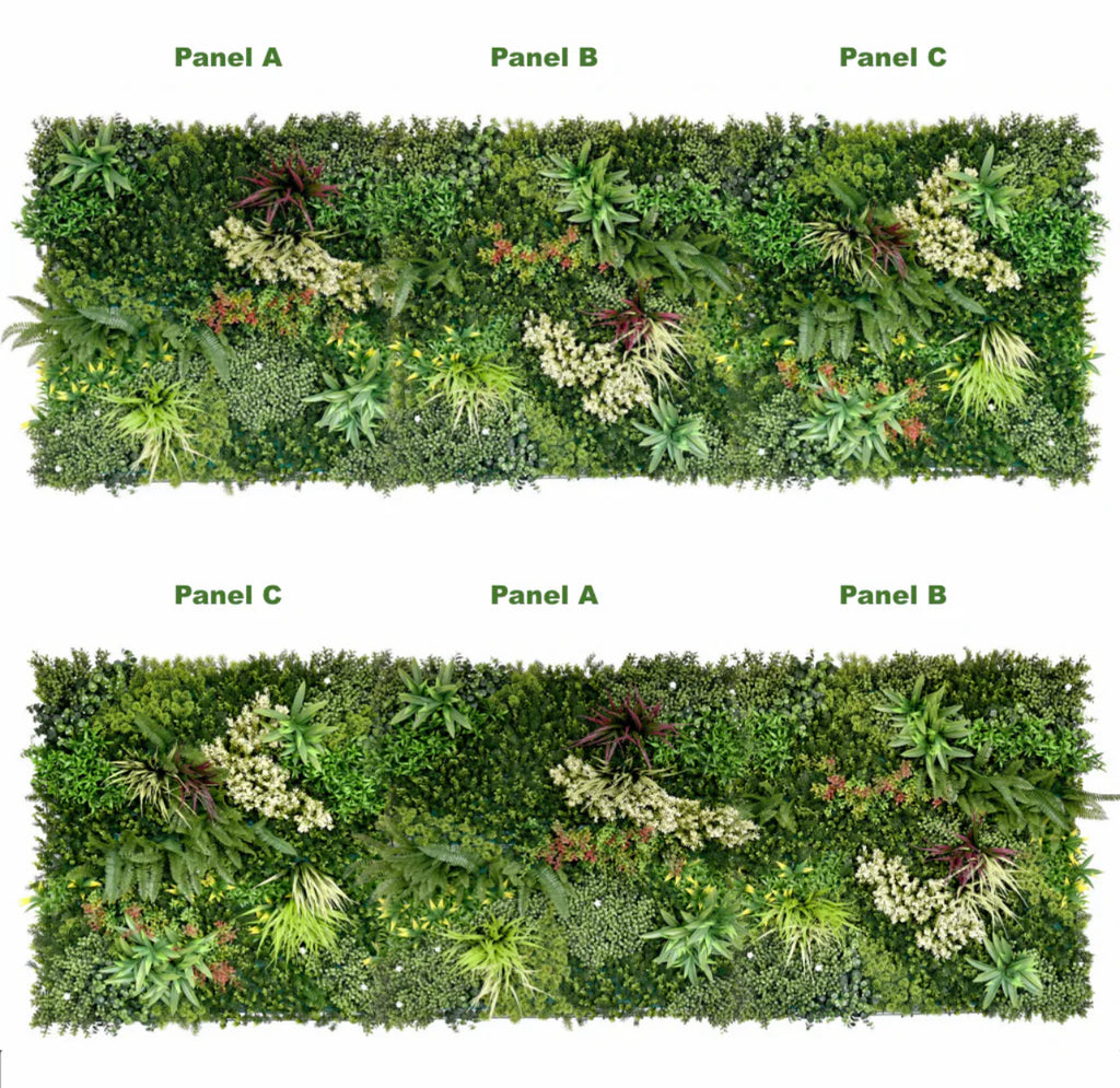 Luxury Artificial Plant Wall Combo Pack - Treesy Green