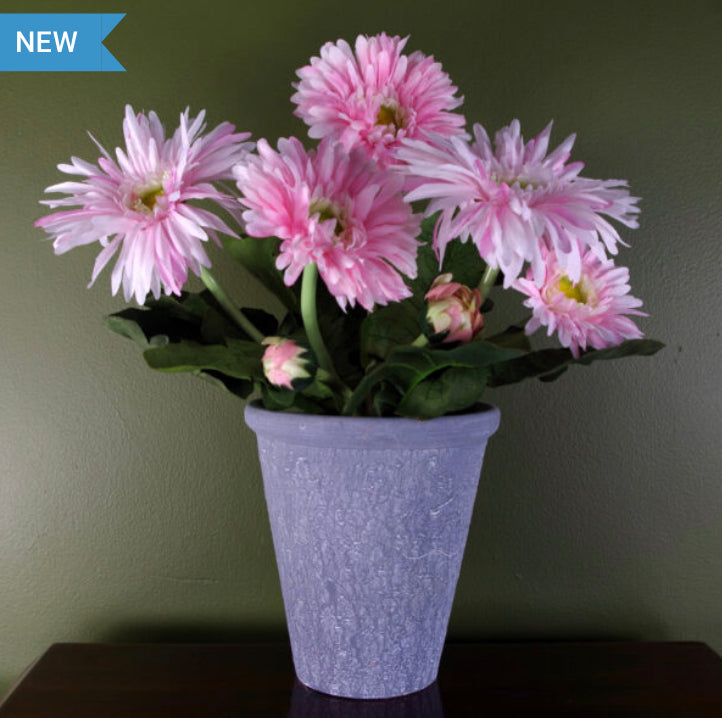 Pink Potted Daisy Flowering Plant Artificial - Treesy Green