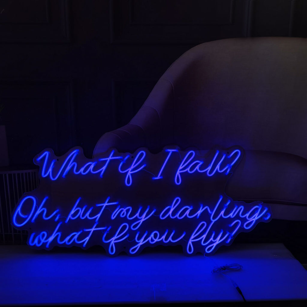 What If I Fall LED Neon Sign 100cm - Treesy Green
