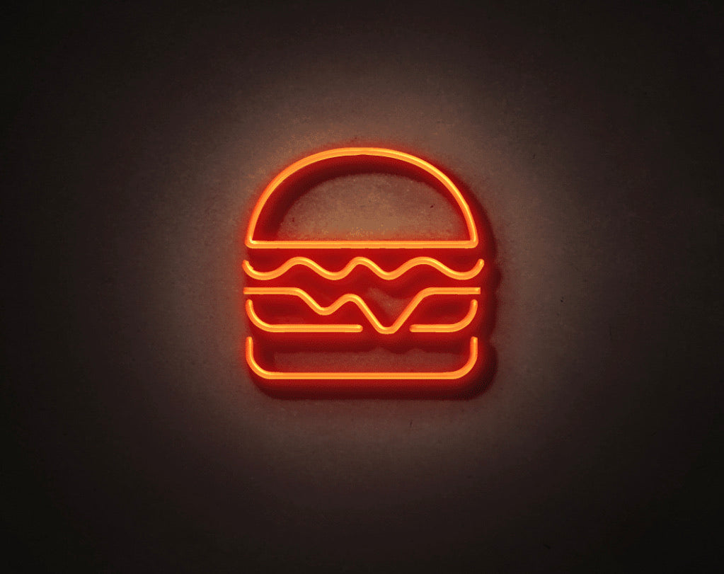 Burger LED Neon Sign 75CM - Treesy Green